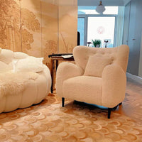 Rylight Fleece White Sofa Chair