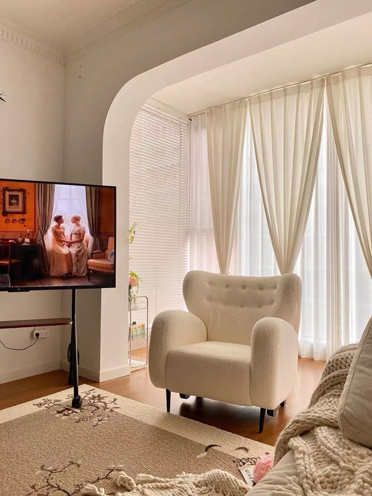 Rylight Fleece White Sofa Chair