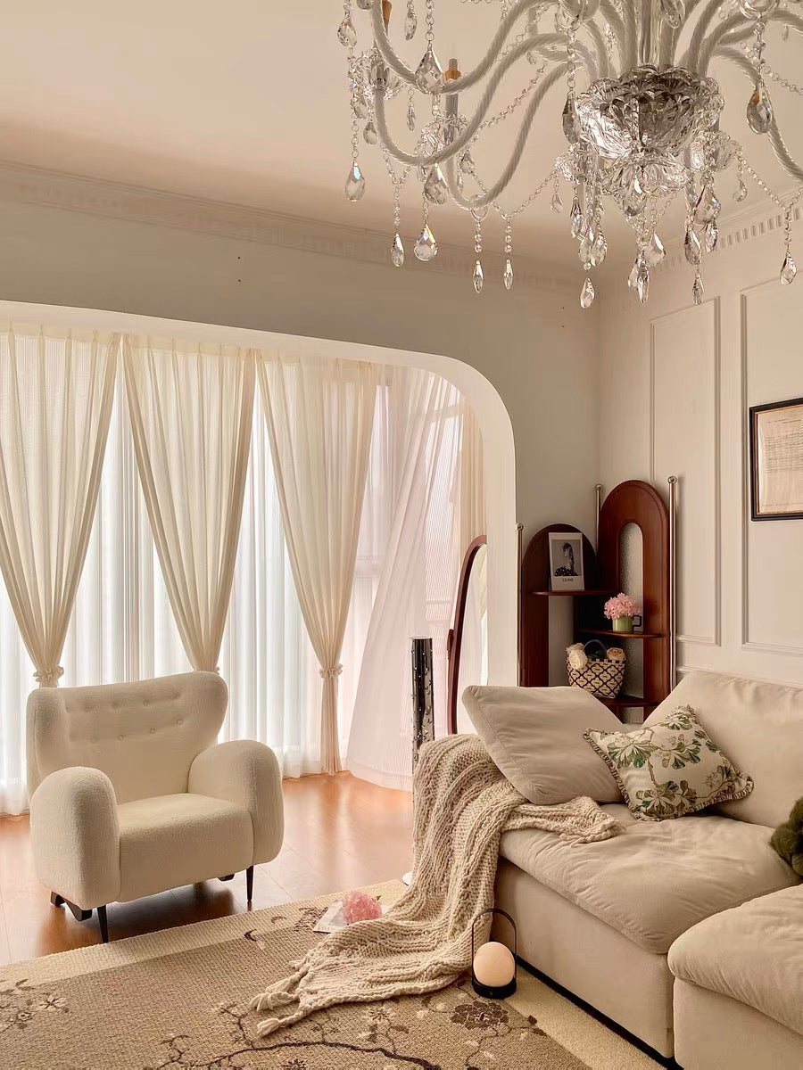 Rylight Fleece White Sofa Chair