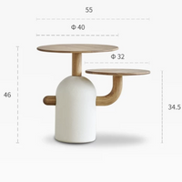 طاولة قهوة دائرية بتصميم كريمي فرنسي حديث من رايلايت
