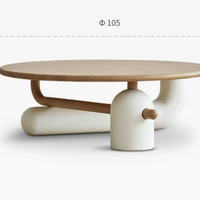 طاولة قهوة دائرية بتصميم كريمي فرنسي حديث من رايلايت