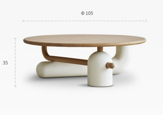 طاولة قهوة دائرية بتصميم كريمي فرنسي حديث من رايلايت