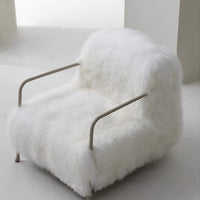 Rylight Italian Minimalist White Plush Lounge Chair