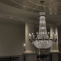 Rylight 8/12/15-lichts kaars-kristallen kroonluchter in messing/bruine afwerking