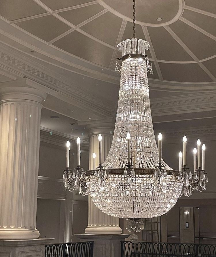 Rylight 8/12/15-lichts kaars-kristallen kroonluchter in messing/bruine afwerking