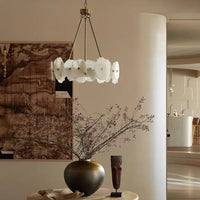 Modern Round/Linear Natural Marble Chandelier for Living Room/Dining Room/Kitchen Island