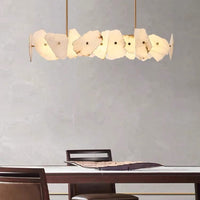 Modern Round/Linear Natural Marble Chandelier for Living Room/Dining Room/Kitchen Island