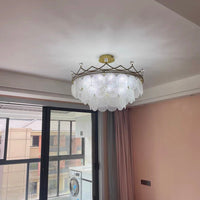 Modern Light Luxury Crown Glass Chandelier for Living Room/Bedroom