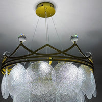 Modern Light Luxury Crown Glass Chandelier for Living Room/Bedroom