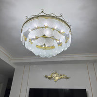 Modern Light Luxury Crown Glass Chandelier for Living Room/Bedroom