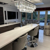 Rylight 10-lichts rechthoekige kristallen kroonluchter in gepolijst chroom