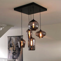 Rylight 6/8/10/12/14-Light Smoky Gray Glass Pendant