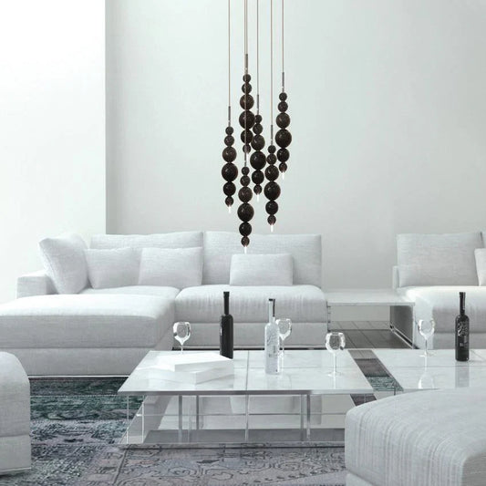 Moderne creatieve zwart/gouden cluster glazen hanglamp