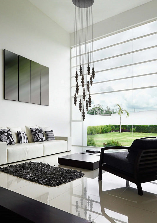 Moderne creatieve zwart/gouden cluster glazen hanglamp