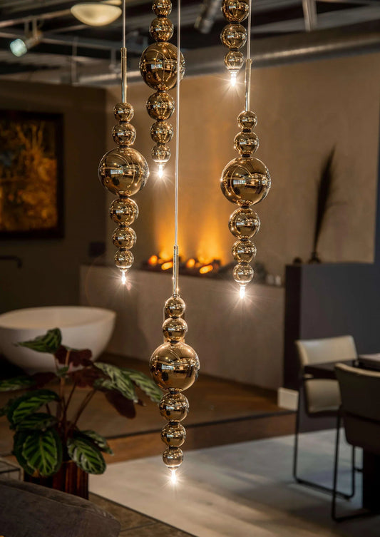 Moderne creatieve zwart/gouden cluster glazen hanglamp