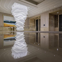 Luxe kroonluchter met palmboomglasstaven voor hotels, restaurants, villa's en trappenhuizen