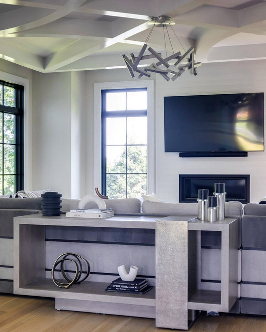 Moderne ronde/lineaire geometrische aluminium LED-kroonluchter 