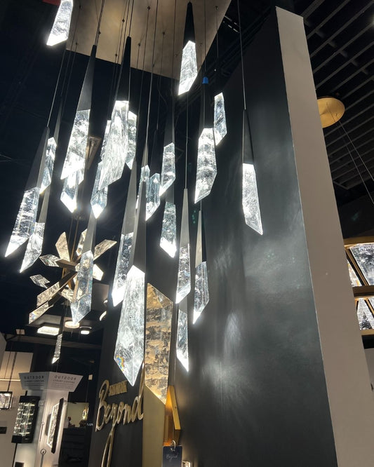 Luxe drijvende gletsjers diamant kristallen kroonluchter voor trap/hal/entree