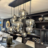 Rylight 6/8/10/12-lichts rookgrijze glazen kroonluchter