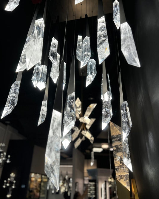 Luxe drijvende gletsjers diamant kristallen kroonluchter voor trap/hal/entree