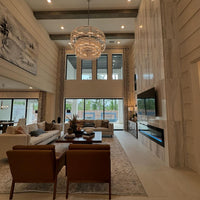 ثريا رايلايت الزجاجية المزخرفة المصنوعة يدويًا والمكونة من طبقتين