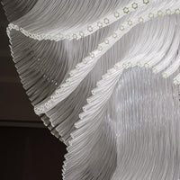 Luxe kroonluchter met palmboomglasstaven voor hotels, restaurants, villa's en trappenhuizen