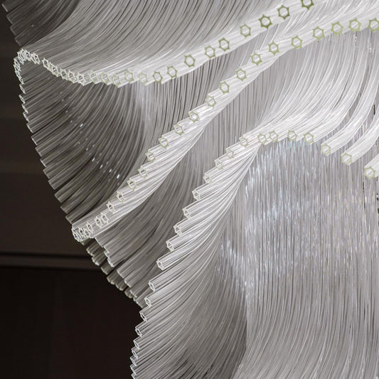 Luxe kroonluchter met palmboomglasstaven voor hotels, restaurants, villa's en trappenhuizen