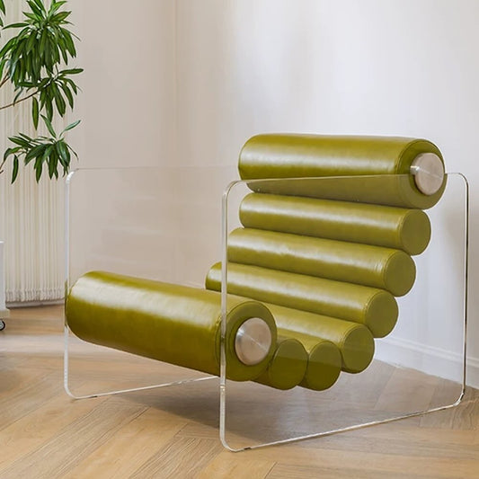 Rylight Italian Minimalist Glass Leg Accent Chair