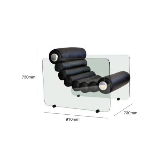 Rylight Italian Minimalist Glass Leg Accent Chair