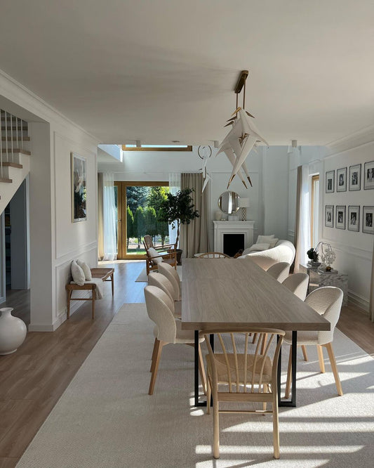 Moderne hangende lamp met zittende vogels voor eetkamer/woonkamer/trap/hal 
