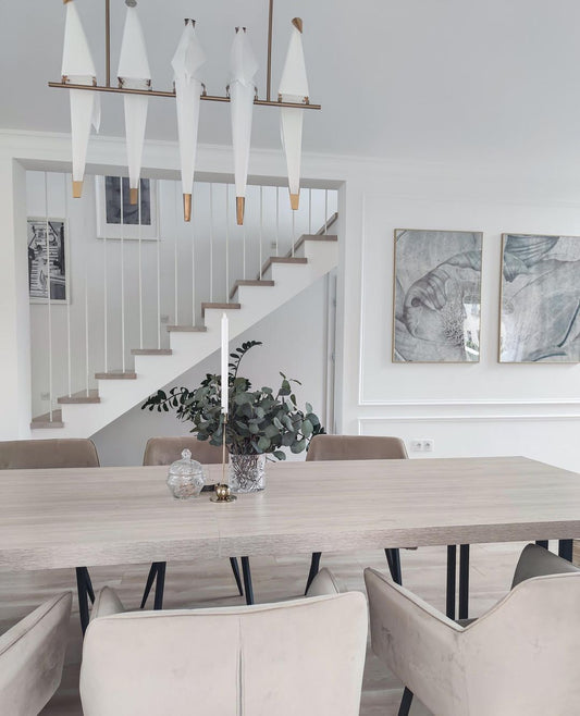 Moderne hangende lamp met zittende vogels voor eetkamer/woonkamer/trap/hal 