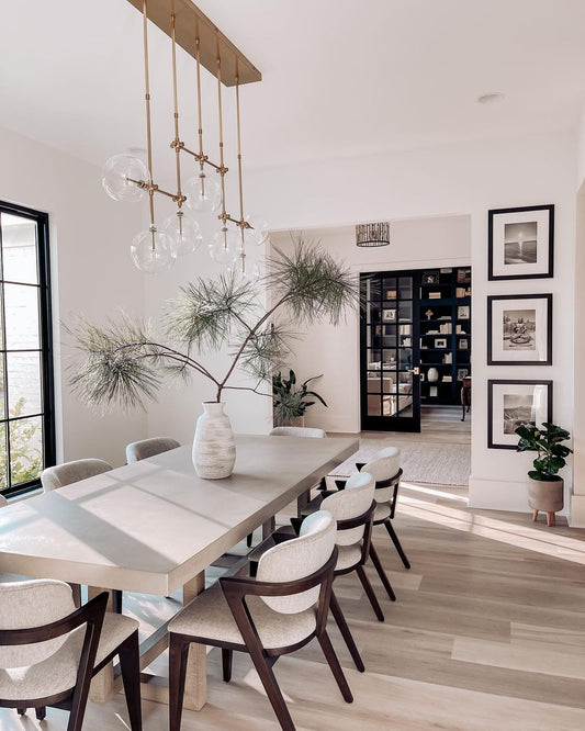 Nordic heldere bolvormige glazen kroonluchter met zwart/gouden afwerking voor eetkamer/keukeneiland