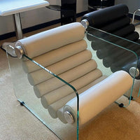 Rylight Italian Minimalist Glass Leg Accent Chair