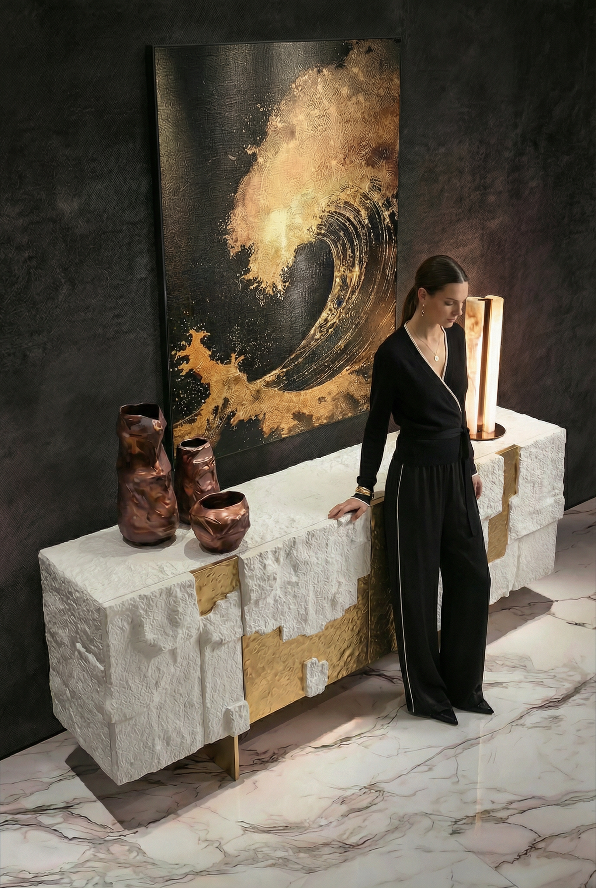 Aurum Relief Art Sideboard