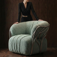 Lumina Sage Velvet Sculptural Lounge Chair