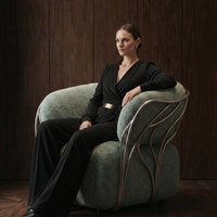 Lumina Sage Velvet Sculptural Lounge Chair