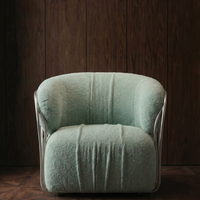 Lumina Sage Velvet Sculptural Lounge Chair