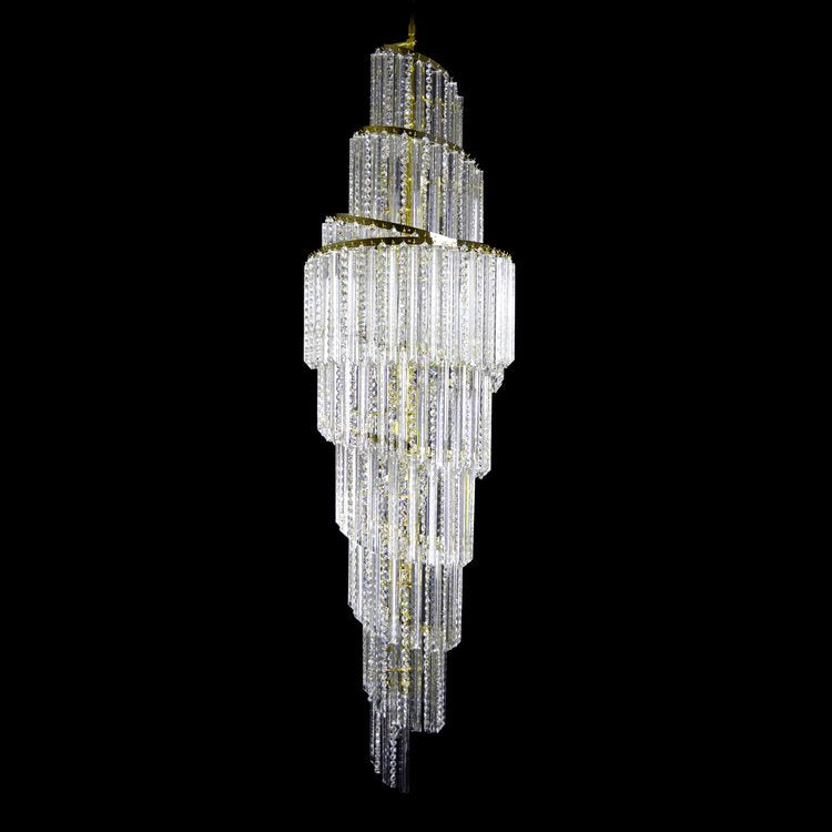 Rylight 6/12/18/20/21/27-licht extra lange kristallen kroonluchter
