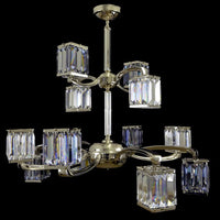 Rylight 12-Light Luxury Style Rectangle Crystal Chandelier