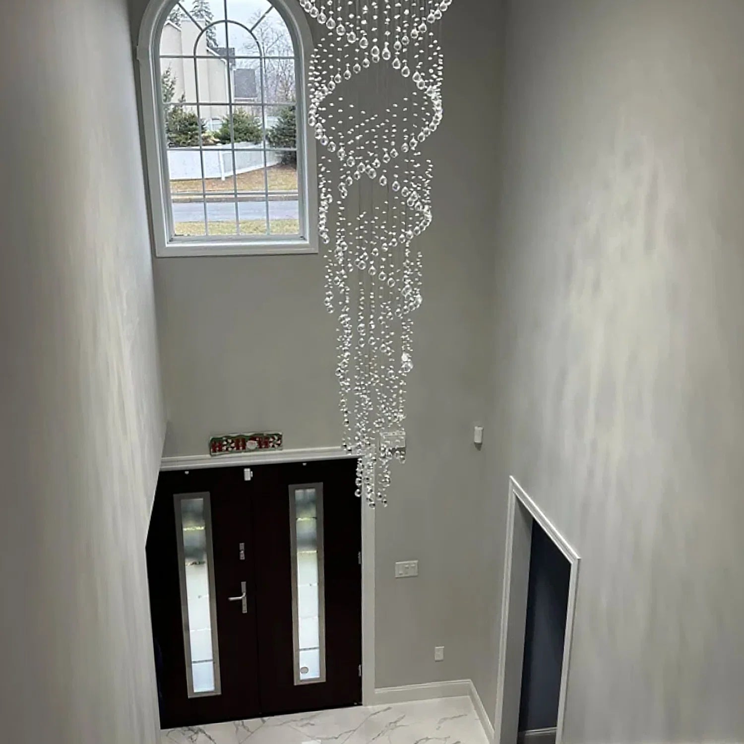 Rylight extra lange spiraalvormige kristallen kroonluchter