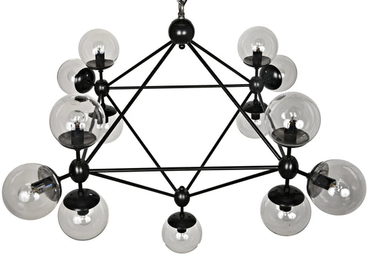 Rylight 10/15/21-lichte zwarte diamant industriële glazen kroonluchter