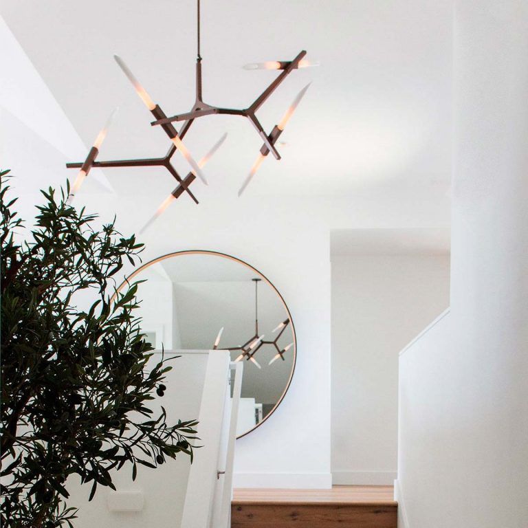Rylight Simple Brass/Black Branches Chandelier