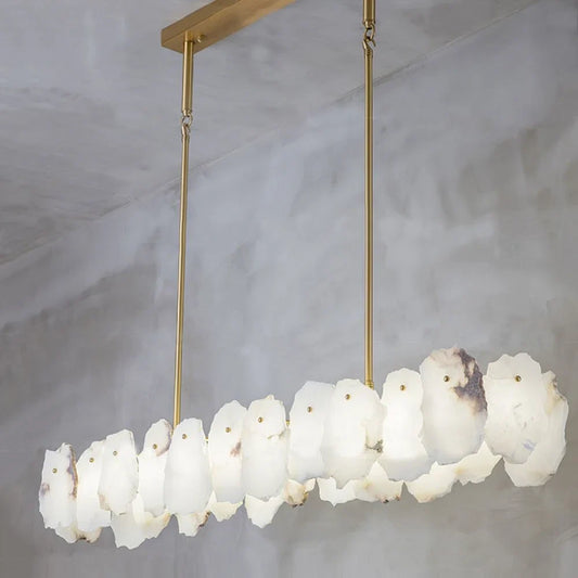 Moderne ronde/lineaire kroonluchter van natuurlijk marmer voor woonkamer/eetkamer/kookeiland