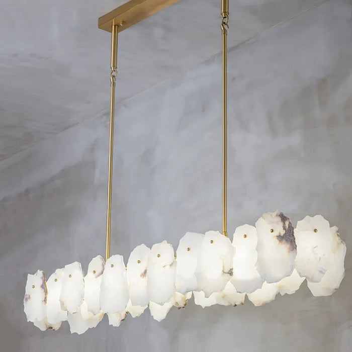 Modern Round/Linear Natural Marble Chandelier for Living Room/Dining Room/Kitchen Island