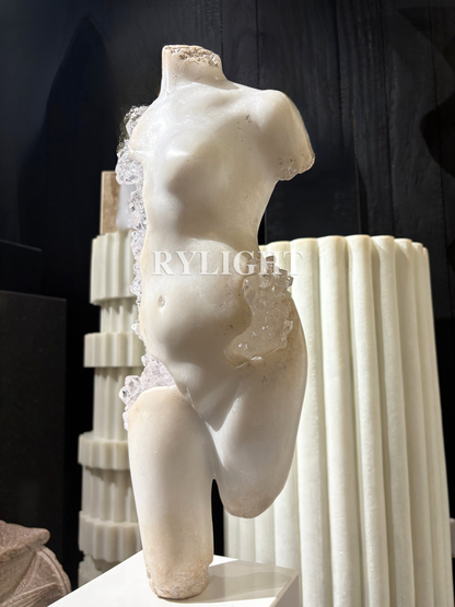 Crystallized Grace Modern Classical Torso Sculpture