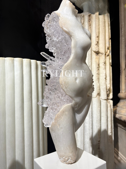 Crystallized Grace Modern Classical Torso Sculpture
