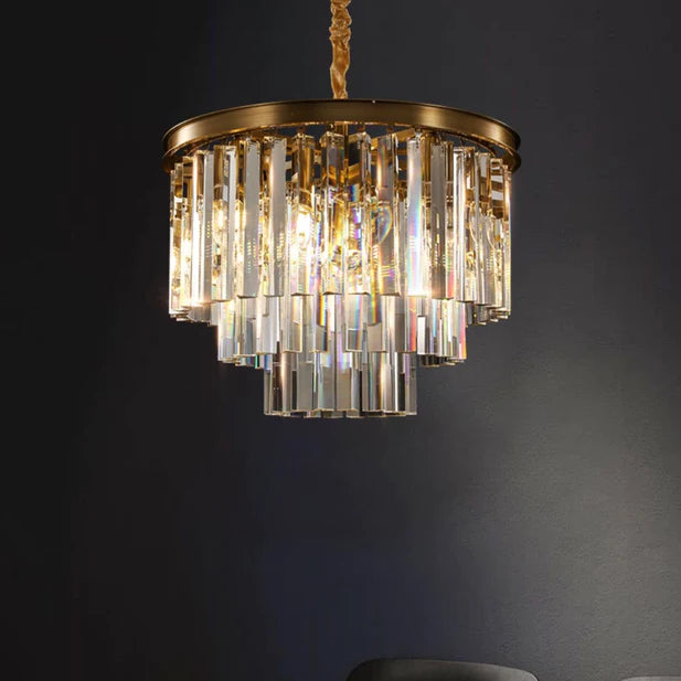 Rylight 3/5/6-tier luxe puur koperen kristallen kroonluchter