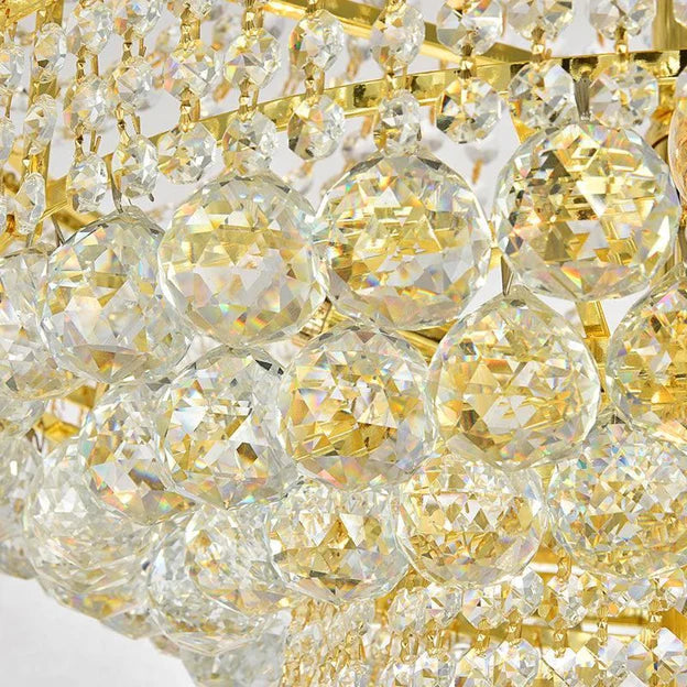 Rylight 3-Tier Empire Gold/Chrome Crystal Chandelier