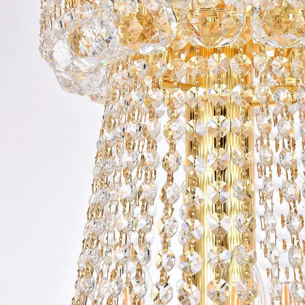 Rylight 3-Tier Empire Gold/Chrome Crystal Chandelier