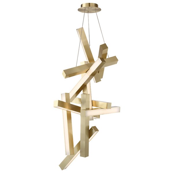 Moderne verticale geometrische aluminium hanglamp voor trap/hal/hoog plafond 